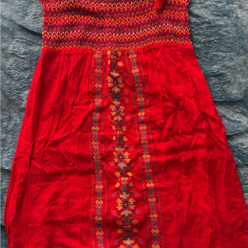 Flying Tomato Scarlet Strapless Dress